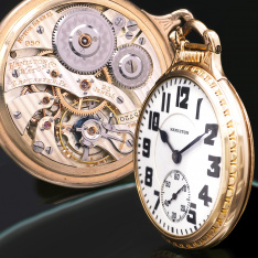 Hamilton 950 Railroad Pocket Watch with Bar Over Crown Case